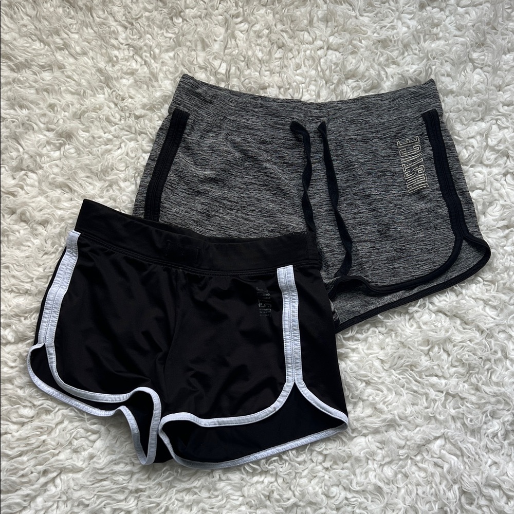 Justice Black and Gray Athletic Shorts